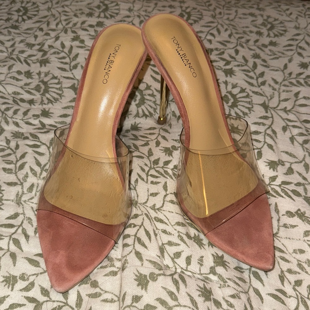 Tony Bianco Blush and Transparent Stilettos